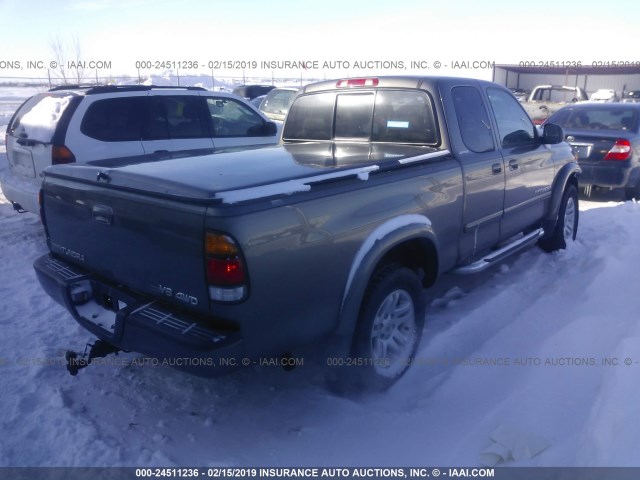 5TBBT48134S440472 - 2004 TOYOTA TUNDRA ACCESS CAB LIMITED GRAY photo 4