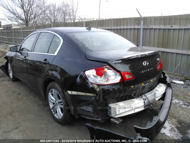 JN1DV6AR5BM650363 - 2011 INFINITI G25 BLACK photo 3