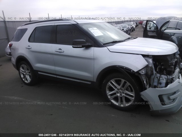 1FM5K7D86GGB11514 - 2016 FORD EXPLORER XLT SILVER photo 1