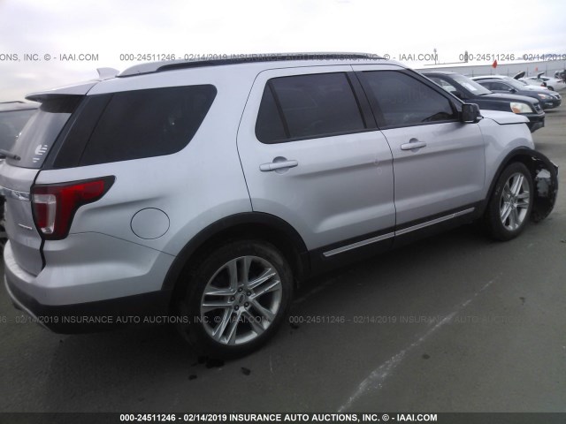 1FM5K7D86GGB11514 - 2016 FORD EXPLORER XLT SILVER photo 4