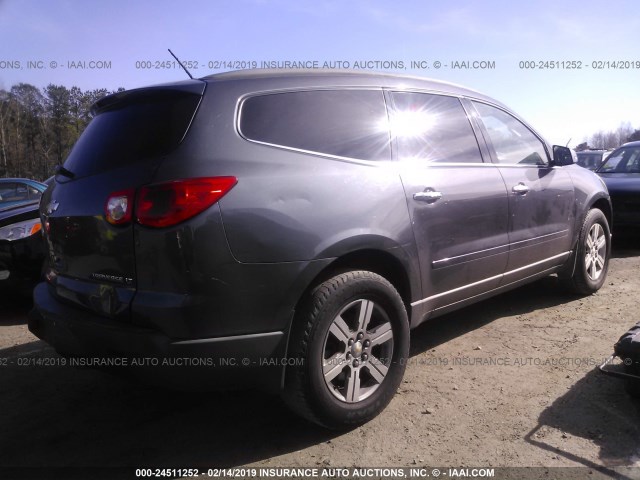 1GNKVGED3BJ345512 - 2011 CHEVROLET TRAVERSE LT GRAY photo 4