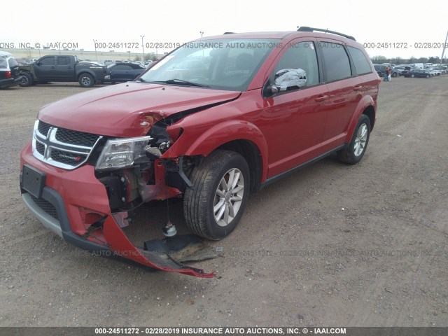 3C4PDCBG8GT127252 - 2016 DODGE JOURNEY SXT RED photo 2