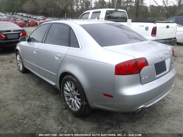 WAUAF78E78A155014 - 2008 AUDI A4 SILVER photo 3