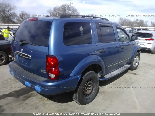 1D8HD58D95F581841 - 2005 DODGE DURANGO LIMITED BLUE photo 4