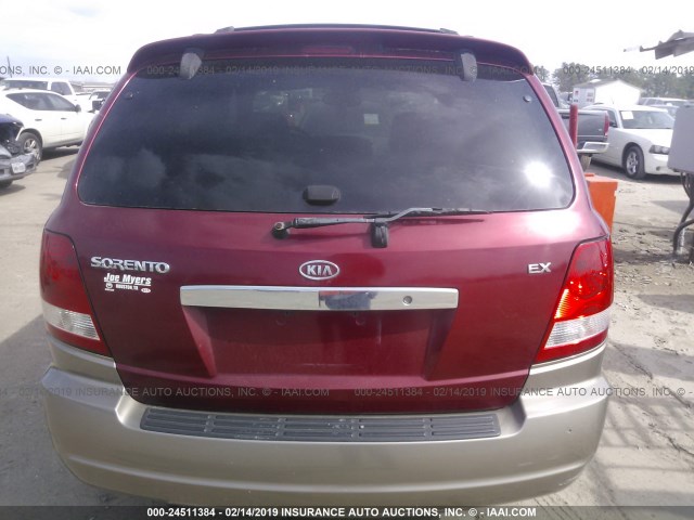 KNDJD733545183945 - 2004 KIA SORENTO EX/LX RED photo 6