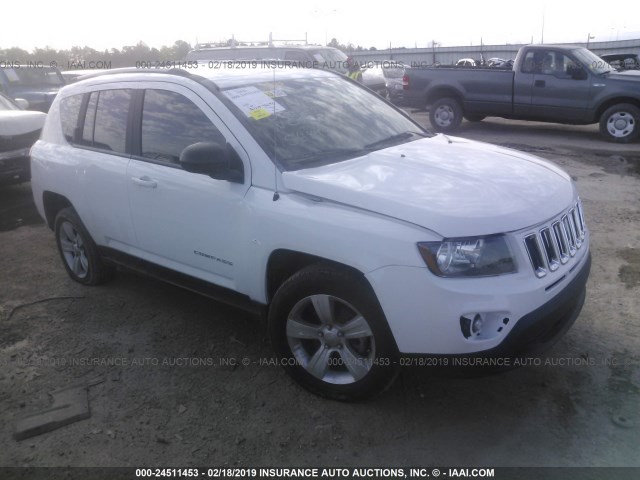 1C4NJCBA8GD568154 - 2016 JEEP COMPASS SPORT WHITE photo 1