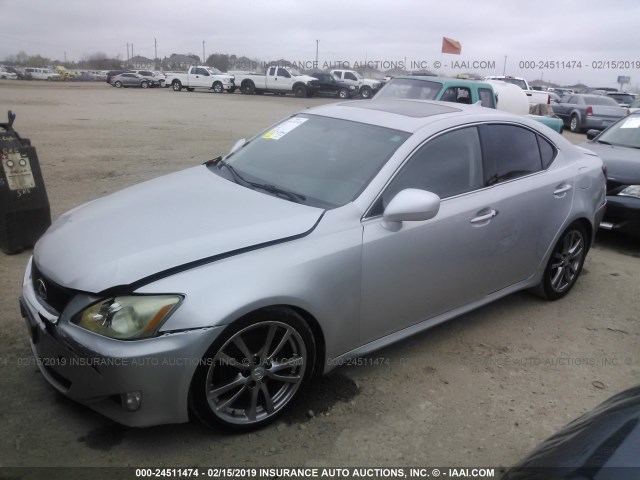 JTHBK262885083813 - 2008 LEXUS IS 250 SILVER photo 2