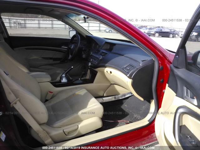 1HGCS1B38CA015060 - 2012 HONDA ACCORD LX RED photo 5