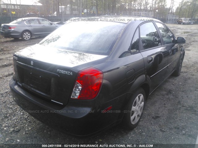 KL5JD52ZX4K013940 - 2004 SUZUKI FORENZA S BLACK photo 4