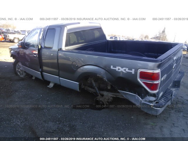 1FTFX1EV6AFA20543 - 2010 FORD F150 SUPER CAB GRAY photo 3