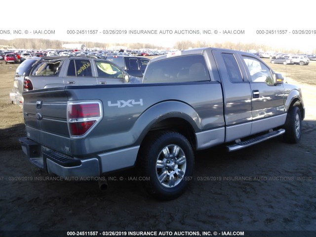 1FTFX1EV6AFA20543 - 2010 FORD F150 SUPER CAB GRAY photo 4