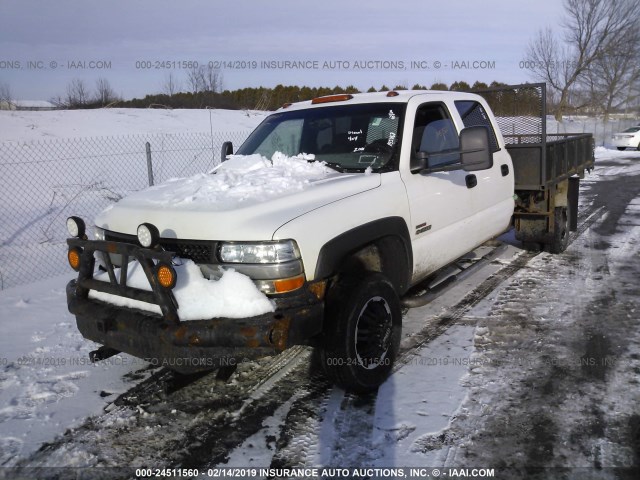 1GCJK331X1F202136 - 2001 CHEVROLET SILVERADO K3500 WHITE photo 2