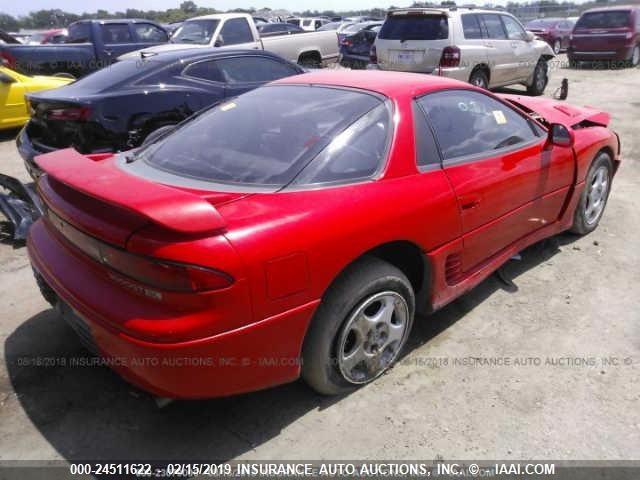 JA3XD64B7MY019765 - 1991 MITSUBISHI 3000 GT SL RED photo 4