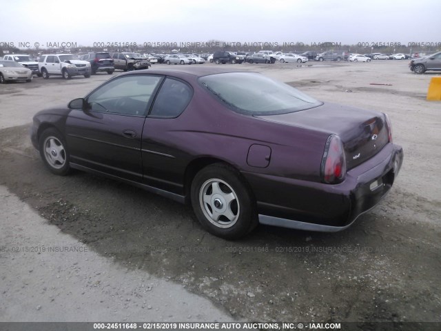 2G1WW12E639230068 - 2003 CHEVROLET MONTE CARLO LS MAROON photo 3