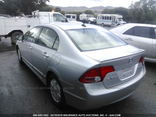 JHMFA36227S002749 - 2007 HONDA CIVIC HYBRID SILVER photo 3