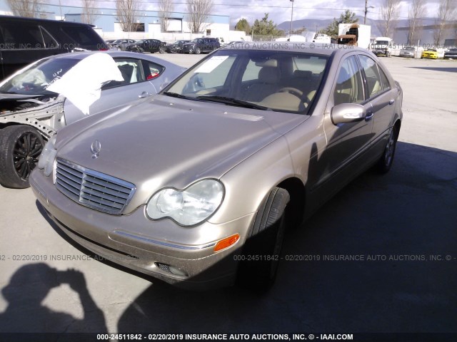 WDBRF61J92F196583 - 2002 MERCEDES-BENZ C 240 BEIGE photo 2