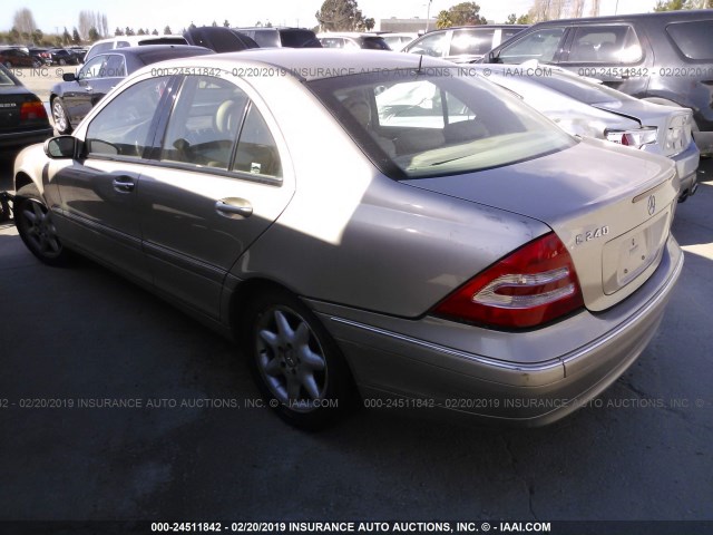 WDBRF61J92F196583 - 2002 MERCEDES-BENZ C 240 BEIGE photo 3