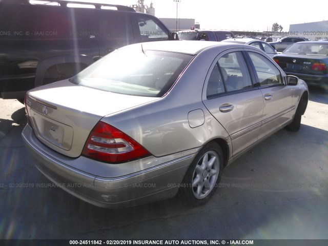 WDBRF61J92F196583 - 2002 MERCEDES-BENZ C 240 BEIGE photo 4