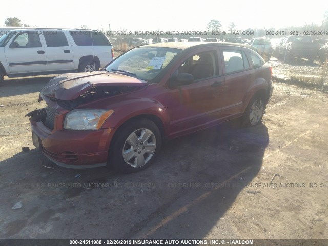 1B3HB48B67D558269 - 2007 DODGE CALIBER SXT RED photo 2