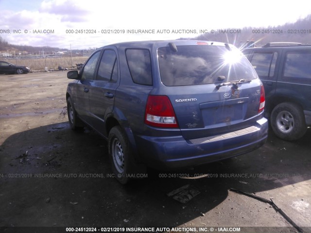 KNDJC733335133644 - 2003 KIA SORENTO EX/LX BLUE photo 3