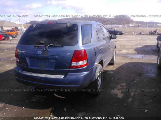 KNDJC733335133644 - 2003 KIA SORENTO EX/LX BLUE photo 4