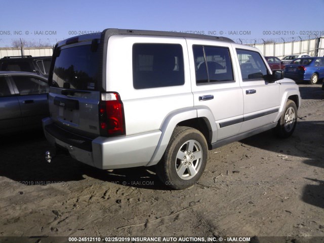 1J8HH48P67C616078 - 2007 JEEP COMMANDER SILVER photo 4