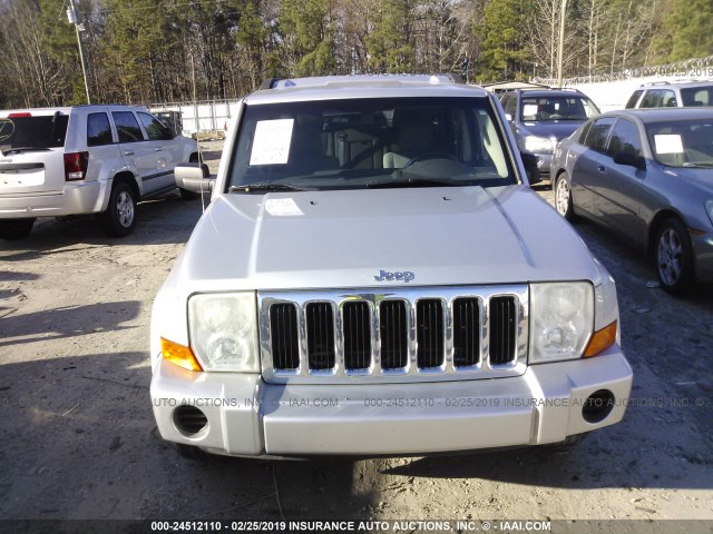 1J8HH48P67C616078 - 2007 JEEP COMMANDER SILVER photo 6