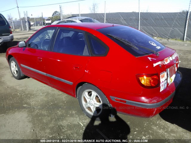 KMHDN55D32U051141 - 2002 HYUNDAI ELANTRA GLS/GT RED photo 3