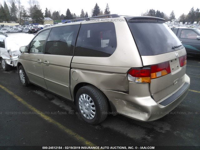 2HKRL18072H520842 - 2002 HONDA ODYSSEY EXL GOLD photo 3