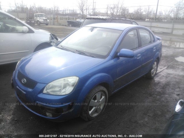 KNADE123786336461 - 2008 KIA RIO LX/SX BLUE photo 2