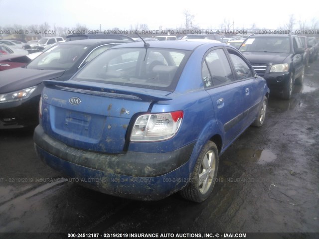 KNADE123786336461 - 2008 KIA RIO LX/SX BLUE photo 4