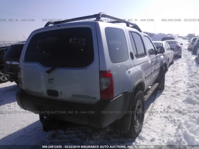 5N1ED28Y22C565315 - 2002 NISSAN XTERRA XE/SE SILVER photo 4