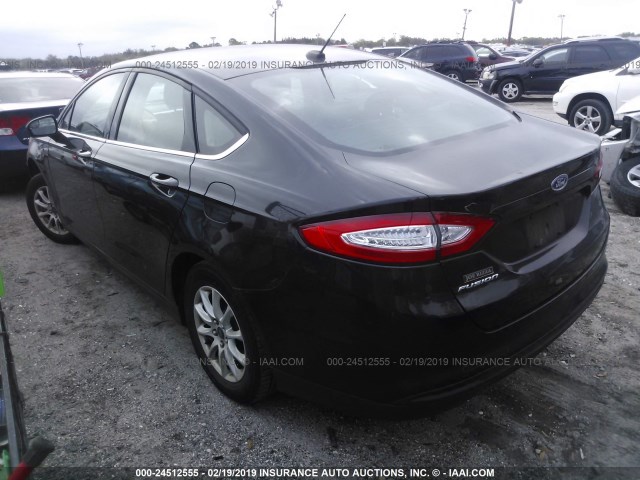 3FA6P0G77FR289675 - 2015 FORD FUSION S BLACK photo 3