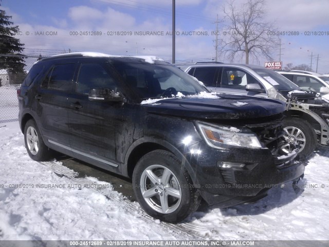 1FM5K7DH6JGB64334 - 2018 FORD EXPLORER XLT BLACK photo 1