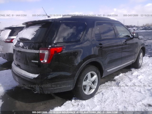 1FM5K7DH6JGB64334 - 2018 FORD EXPLORER XLT BLACK photo 4