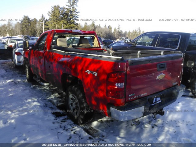 1GCNKSE07BZ229858 - 2011 CHEVROLET SILVERADO K1500 LT RED photo 3