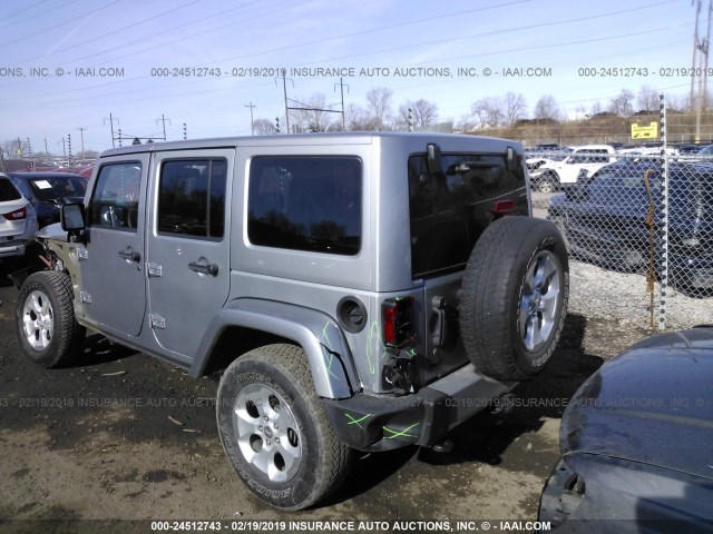 1C4HJWEG4EL247276 - 2014 JEEP WRANGLER UNLIMITE SAHARA SILVER photo 3