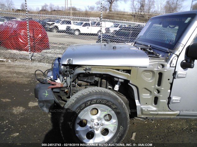 1C4HJWEG4EL247276 - 2014 JEEP WRANGLER UNLIMITE SAHARA SILVER photo 6