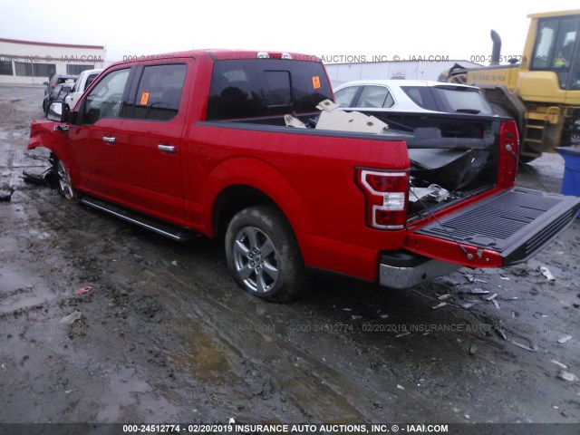 1FTEW1C56JFA76600 - 2018 FORD F150 SUPERCREW RED photo 3