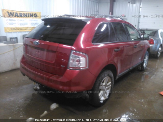 2FMDK46C67BA57277 - 2007 FORD EDGE SE RED photo 4