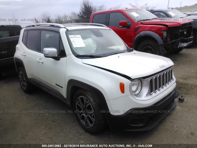ZACCJADT0GPC60410 - 2016 JEEP RENEGADE LIMITED WHITE photo 1