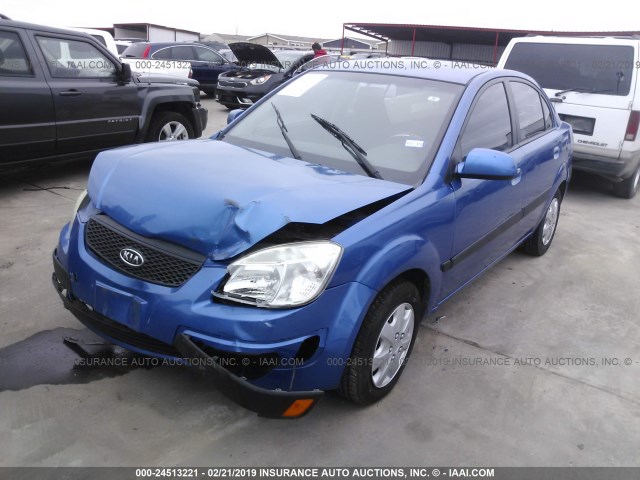 KNADE123076270222 - 2007 KIA RIO LX/SX BLUE photo 2