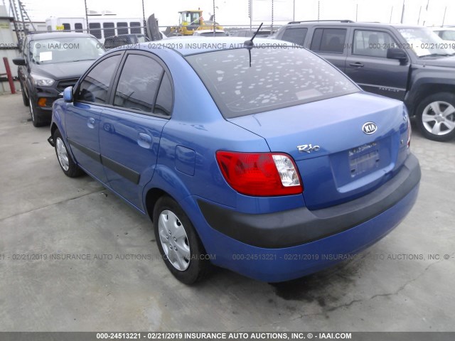 KNADE123076270222 - 2007 KIA RIO LX/SX BLUE photo 3