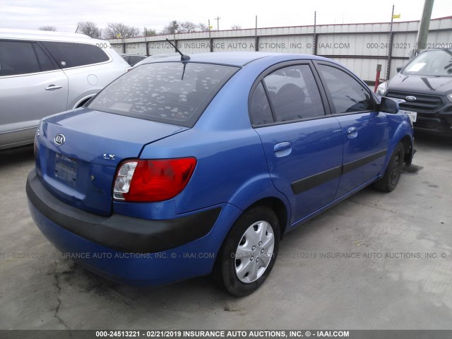 KNADE123076270222 - 2007 KIA RIO LX/SX BLUE photo 4