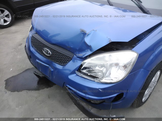 KNADE123076270222 - 2007 KIA RIO LX/SX BLUE photo 6