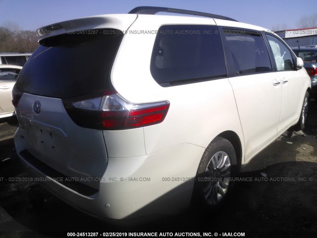 5TDYK3DC8FS601469 - 2015 TOYOTA SIENNA XLE/LIMITED WHITE photo 4