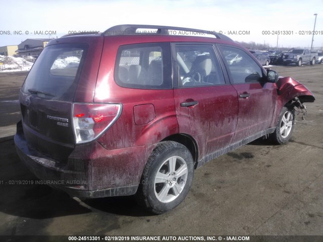 JF2SHABC6BH744092 - 2011 SUBARU FORESTER 2.5X RED photo 4