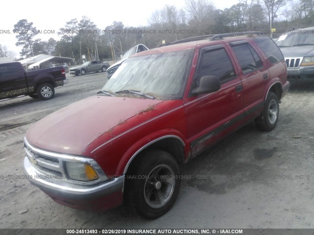 1GNCS13W4SK157722 - 1995 CHEVROLET BLAZER RED photo 2