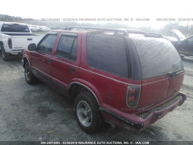 1GNCS13W4SK157722 - 1995 CHEVROLET BLAZER RED photo 3