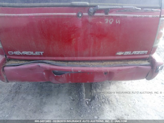 1GNCS13W4SK157722 - 1995 CHEVROLET BLAZER RED photo 6